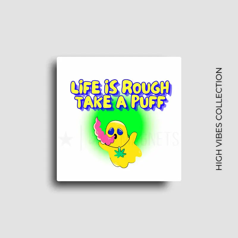 Funny and bold cannabis themed novelty fridge decor—button magnets for retail and wholesale. Custom novelty design from ink and magnets.
