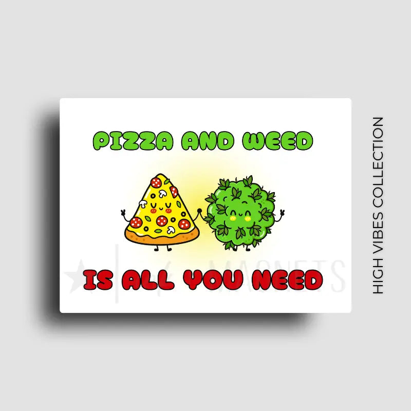 Cannabis culture novelty fridge magnet featuring a funny design. For 420 friendly home decor, gifting or bold retail display for dispensaries. White background, bold and bright graphics on a rectangle button magnet.