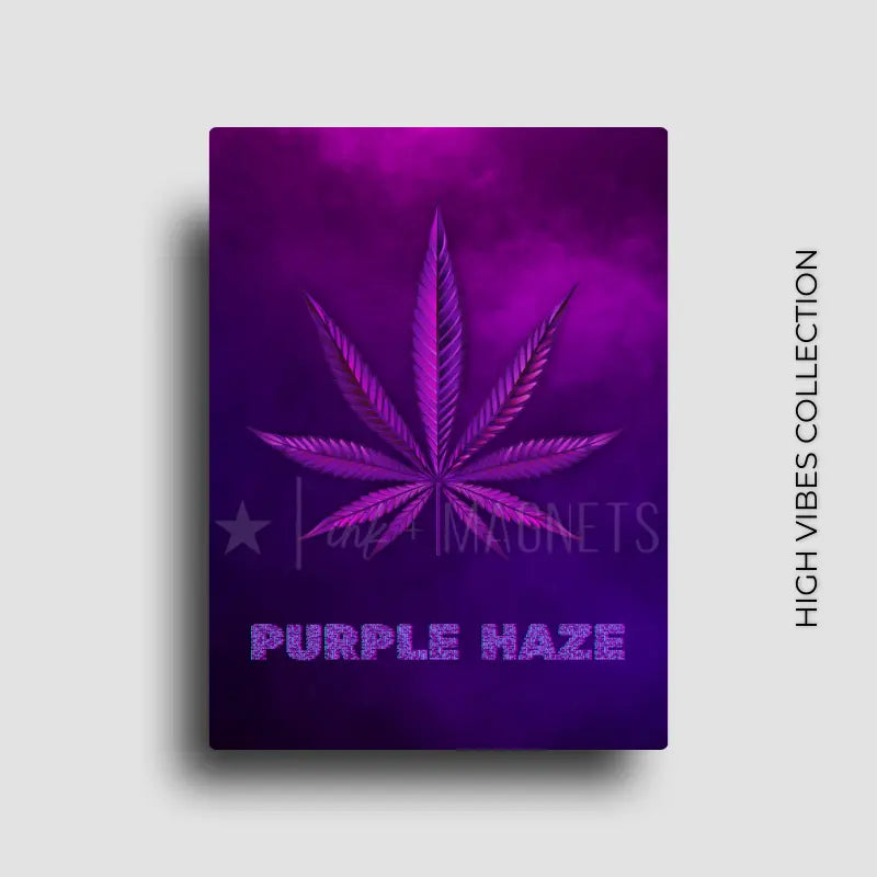 Novelty fridge magnet decor with purple cannabis leaf for gifting or POS sales