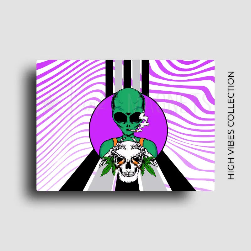 High alien vibes novelty fridge magnet with bold and bright design from ink and magnets.