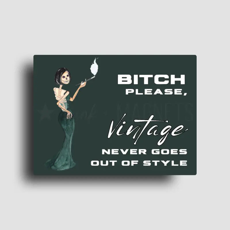 Novelty fridge magnet for people with a sassy attitude and know that vintage never goes out of style.