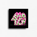 Cute 420 cannabis magnet with pink bow and mini skull and marijuana leaf pattern, novelty button magnet for display or gifting