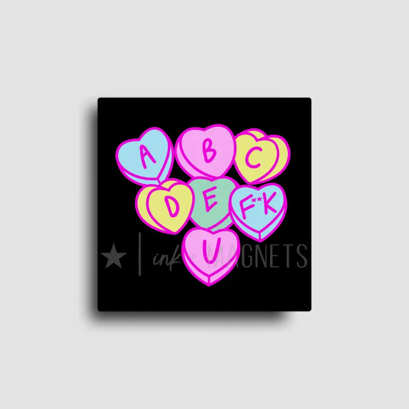 Savage Alphabet Hearts | Fridge Magnet
