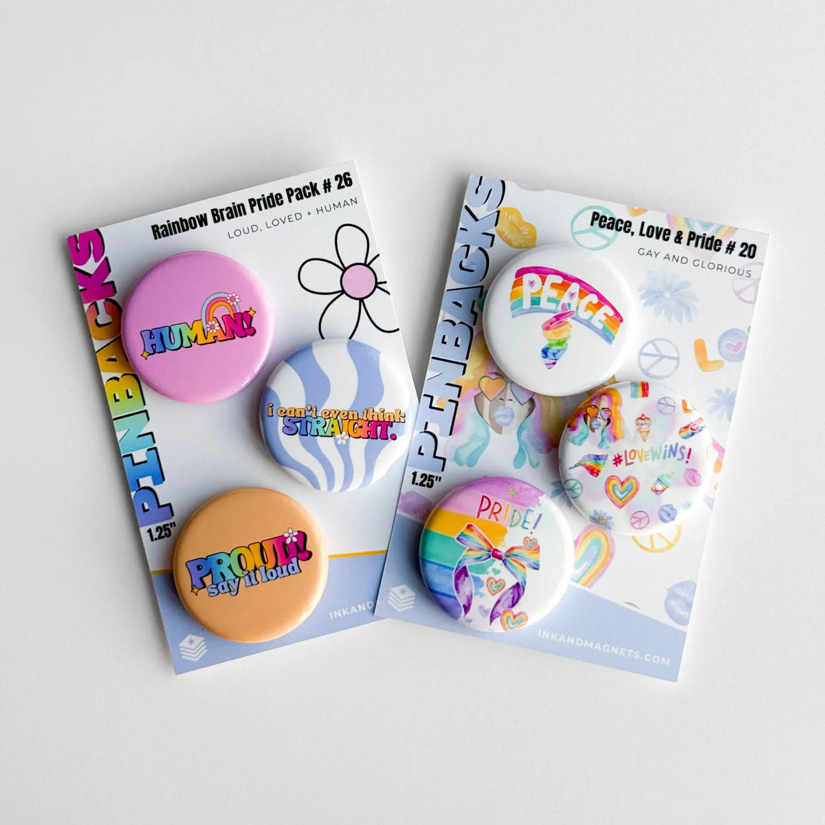 Pride Button Pack #26 [Rainbow Brain]