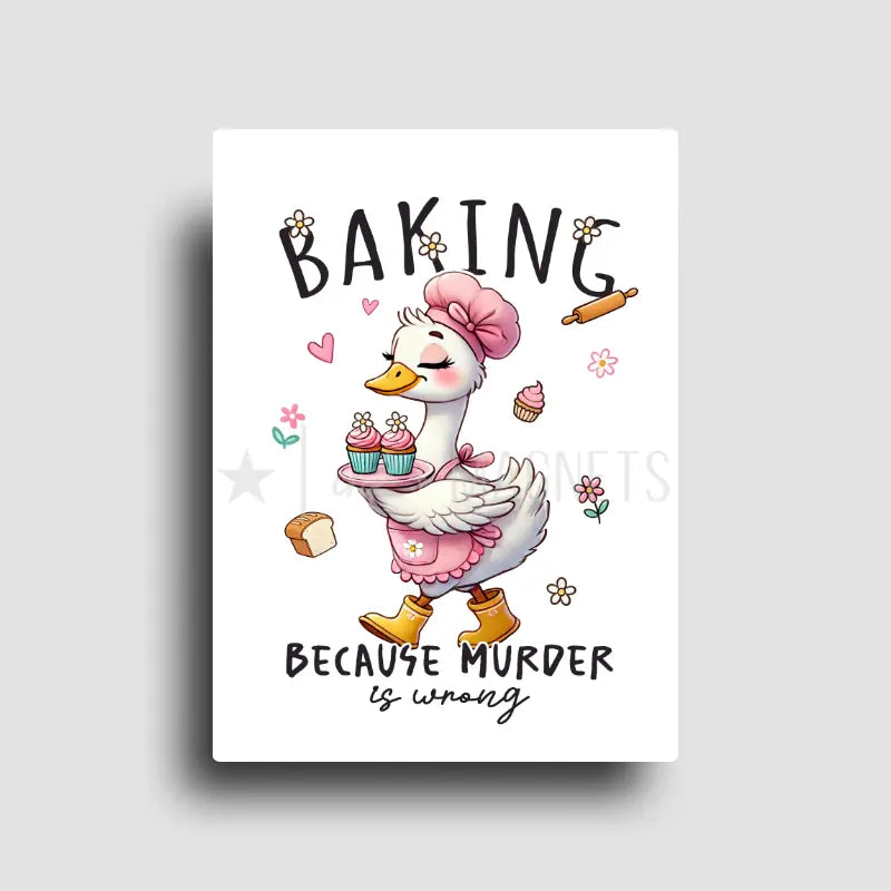Baking Goose Magnet | Dark Humor Kitchen Decor