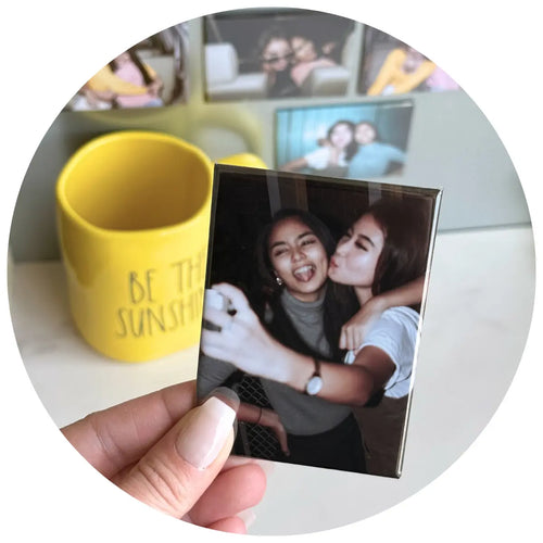 Personalized teen locker decor, custom magnets with their friends and favorite memories. The perfect pick me up when switching their books between classes.