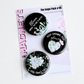 Magnetic, Soft succulent motivational inspo pack number 5 features a 3 piece button magnet set of inspirational cactus and flowering succulent designs. 