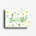 Motivational novelty fridge magnet with honey bee and daisy pattern reminding you to "beeYOUtiful"