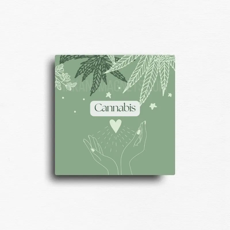 Cannabis love novelty fridge magnet, high vibes collection.