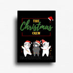 This novelty fridge magnet is so cute and funny perfect for holiday decor for cat lovers on a black background.