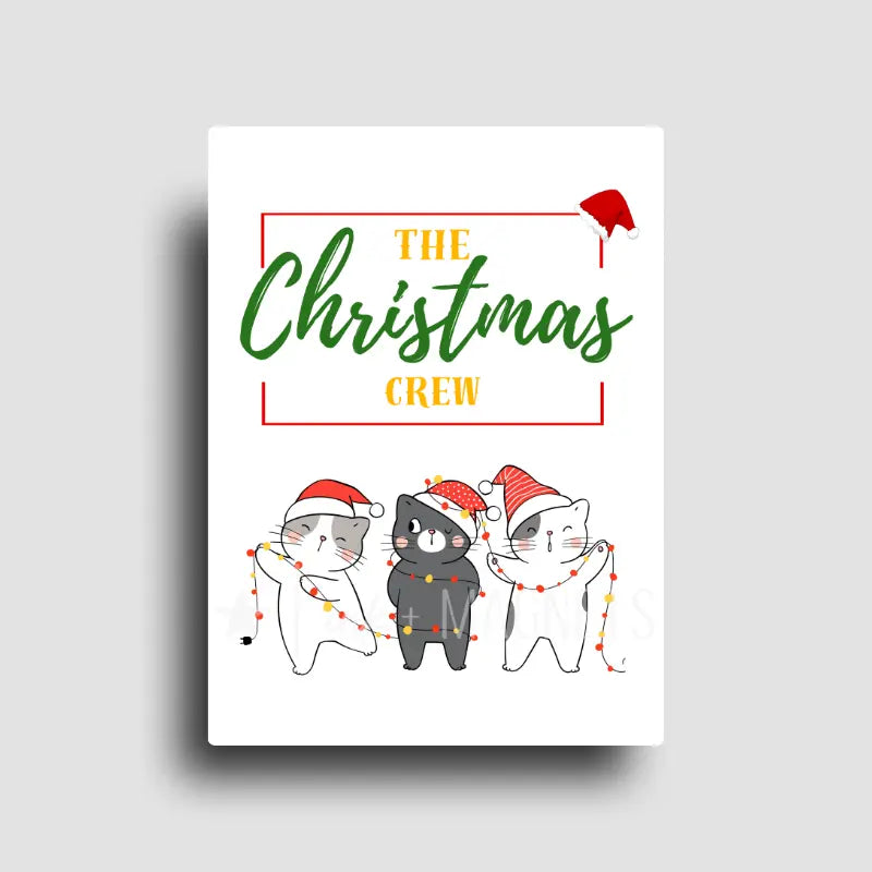 This novelty fridge magnet is so cute and funny perfect for holiday decor for cat lovers with a while background.