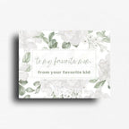 Funny fridge magnet for mothers day with a gray and sage floral design.
