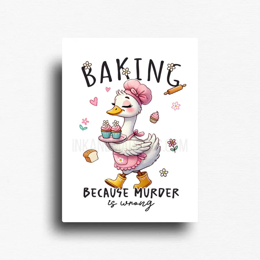 Baking Goose Magnet | Dark Humor Kitchen Decor