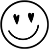 Smiley face with heart eyes on a white background