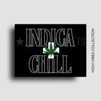 Indica and chill cannabis fridge magnet decor from the ink and magnets high vibe collection.