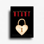 “You are the key to my heart” lock and key design magnet with black background, perfect for romantic gifts and heartfelt home decor keepsakes.