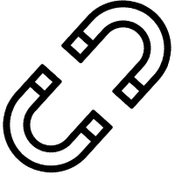 ouline icon of 2 magnets facing eachother