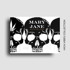 Funny cannabis culture fridge magnet, "mary jane keeps me sane." Custom design and printed button magnet. 
