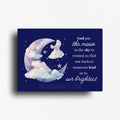 “God put the moon in the sky” quote magnet with celestial moon and stars design, perfect for uplifting gifts and spiritual home decor.