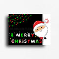 Christmas-themed novelty fridge magnet with Santa Claus and festive text on a black background. Holiday decor for your kitchen.