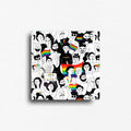 Pride community art magnet featuring an illustrated crowd of diverse people celebrating love, inclusion, and identity with rainbow flags and colorful Pride details. Decorative square magnet for refrigerators, lockers, office file cabinets, classrooms, and magnetic boards.