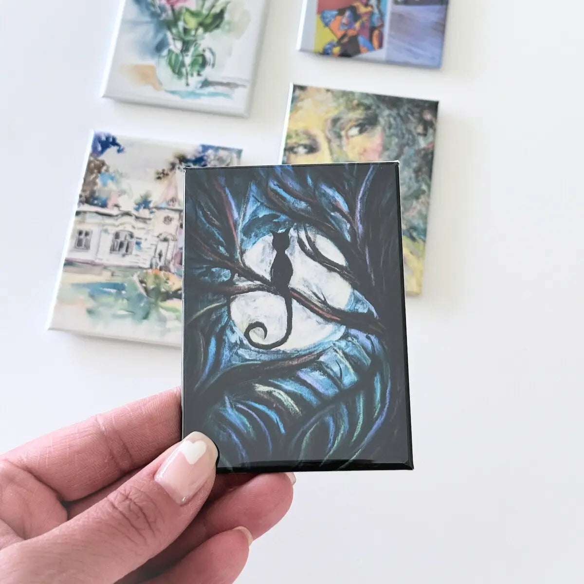 Upsell your artwork with a unique professionally printed custom magnet showcasing your art for sale.