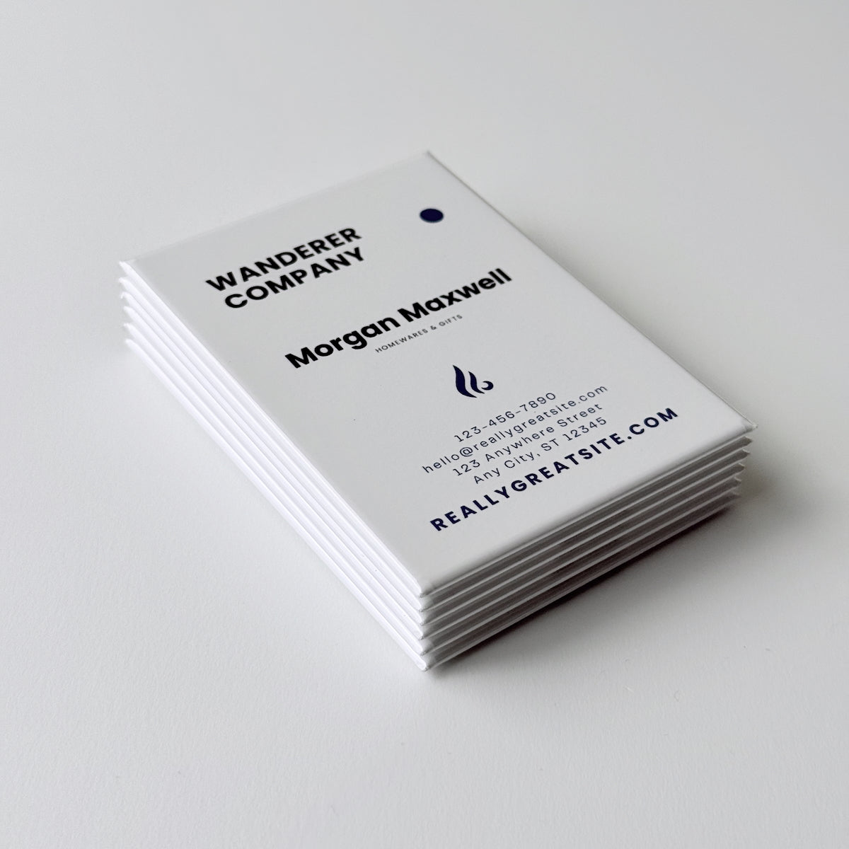 Custom business card magnets with a simple design, for client gifts or branded merch.