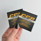 Custom button magnets for business and promotional use with customer submitted logo and business info, designed by ink and magnets. 