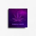 Novelty fridge magnet with a purple cannabis leaf gift or POS merchandise. Design shown in a square magnet.