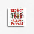 Cartoon silly peppers novelty fridge magnet gift. For people who know that music keeps the party going. 