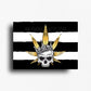 Skull and weed leaf cannabis culture novelty fridge magnet for gifts or dispensary merch.