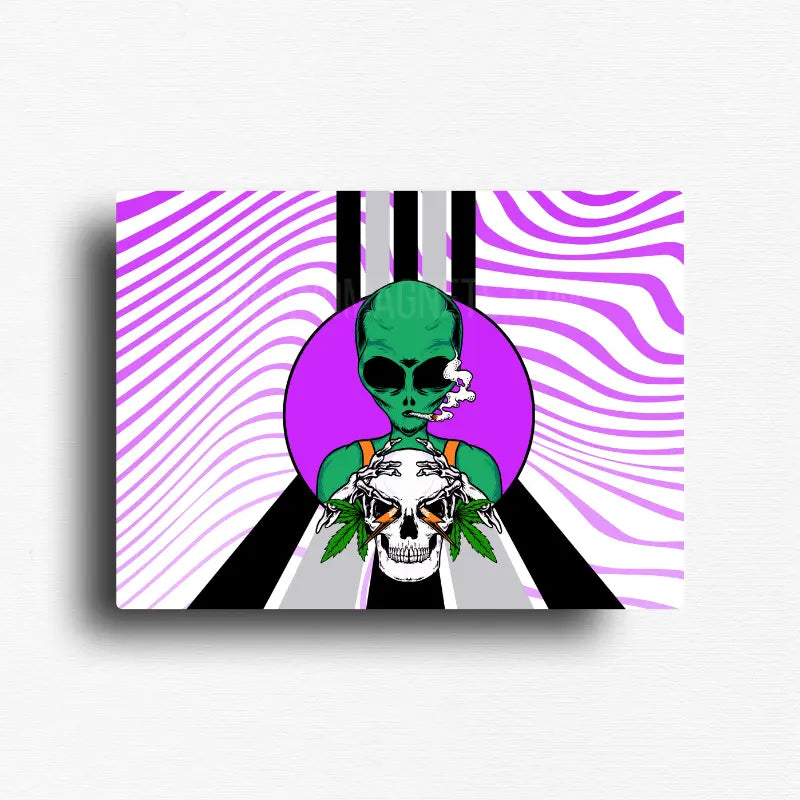 High alien vibes novelty fridge magnet with bold and bright design from ink and magnets.