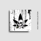 Smoking skull, cannabis culture novelty fridge magnet.
