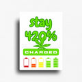 Cannabis culture novelty fridge magnet featuring a funny design. For 420 friendly home decor, gifting or bold retail display for dispensaries. White background, bold and bright graphics with weed leaf on a rectangle button magnet.