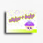 Wake and bake vibrant marijuana themed novelty fridge magnet for 420 friendly gifts and decor. Bold and bright purple and green graphics on a white background, rectangle button magnet. 