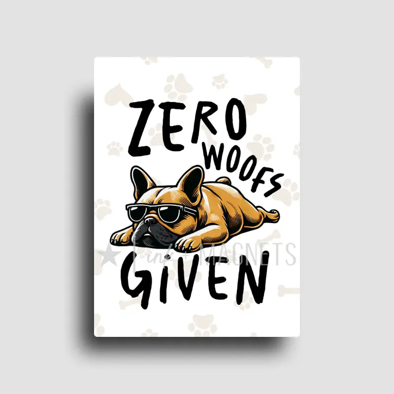 Funny AND cute, novelty fridge magnet featuring slouchy dog wearing sunglasses laying on the floor. Funny attitude magnet for carefree people.